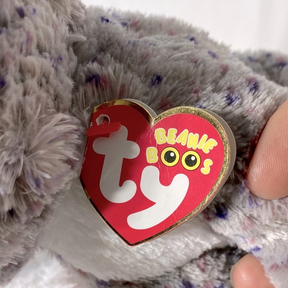 Ty Beanie Boos Specks Grey Pink Elephant Plush Toy - Picture 15 of 15